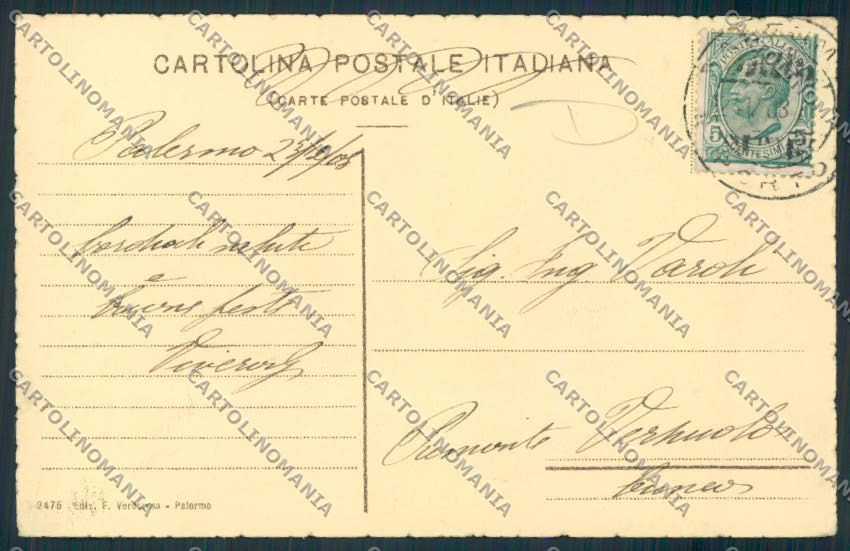 Palermo Città cartolina MV6118 – retro