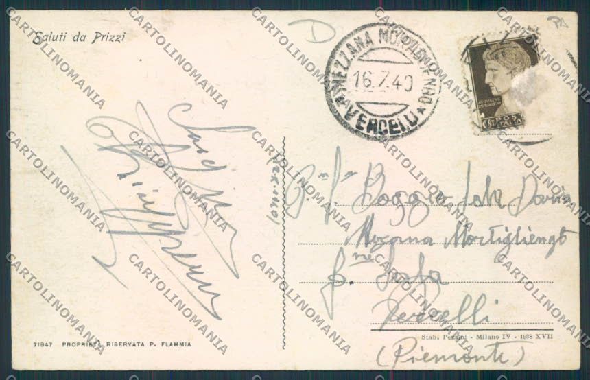 Palermo Prizzi cartolina MV6232 – retro