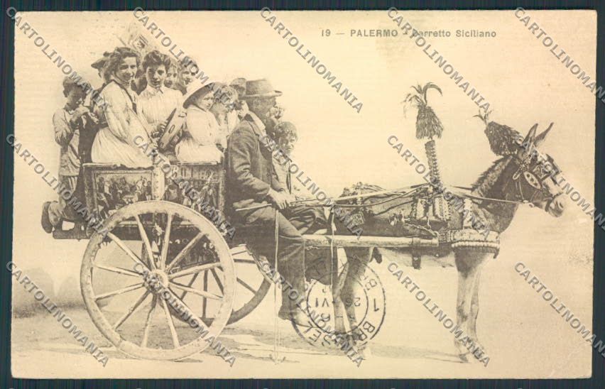 Palermo Costumi Carro Siciliano PIEGA cartolina MV6267 – fronte