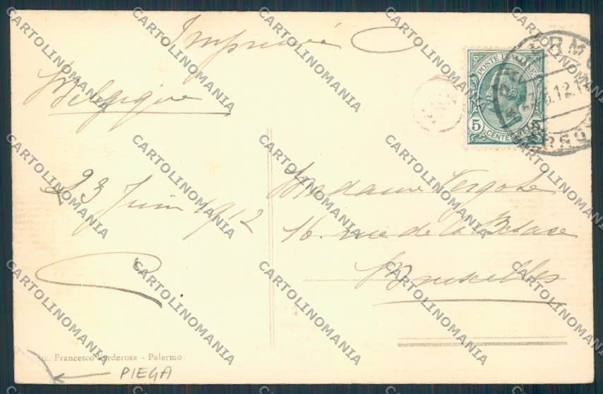Palermo Costumi Carro Siciliano PIEGA cartolina MV6267 – retro
