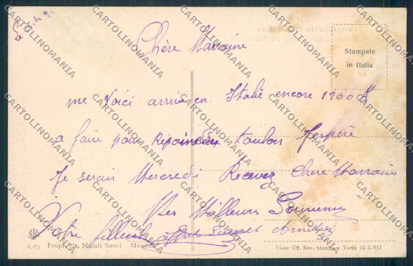 Messina Città Terremoto cartolina MV6289 – retro