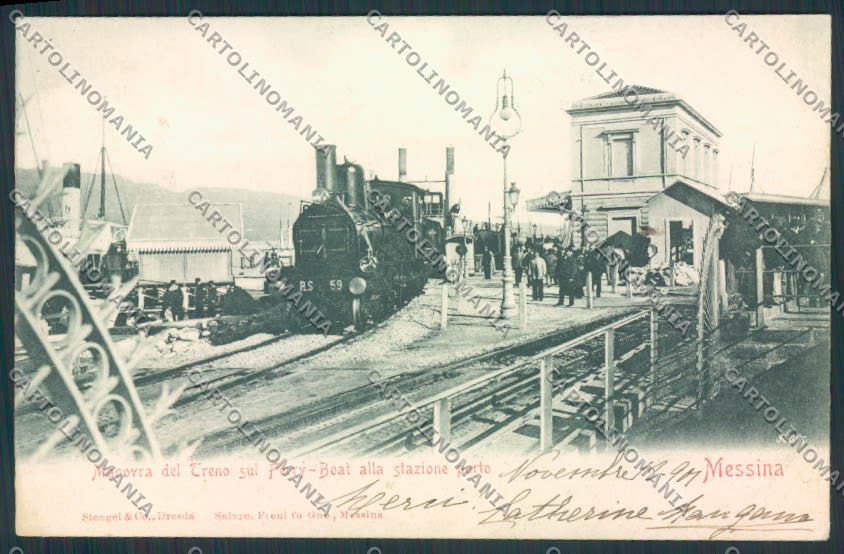 Messina Città Treno Ferry Boat cartolina MV6403 – fronte