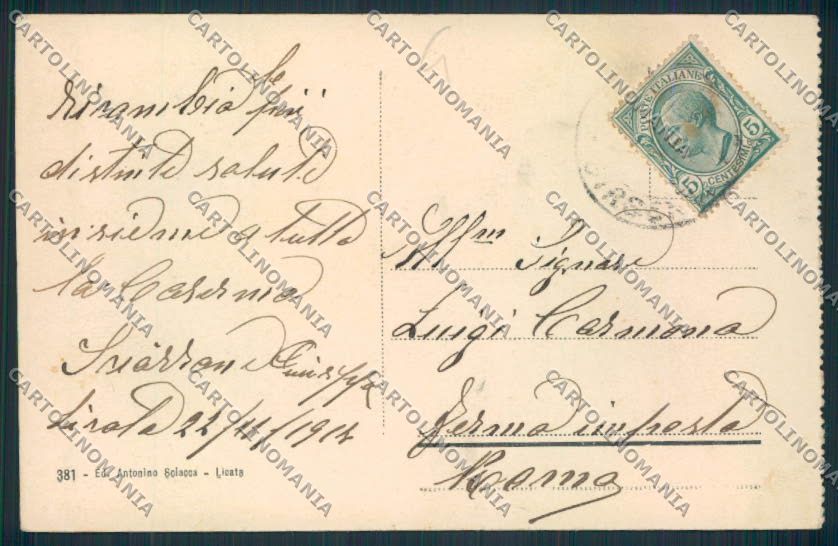 Agrigento Licata cartolina MV6501 – retro