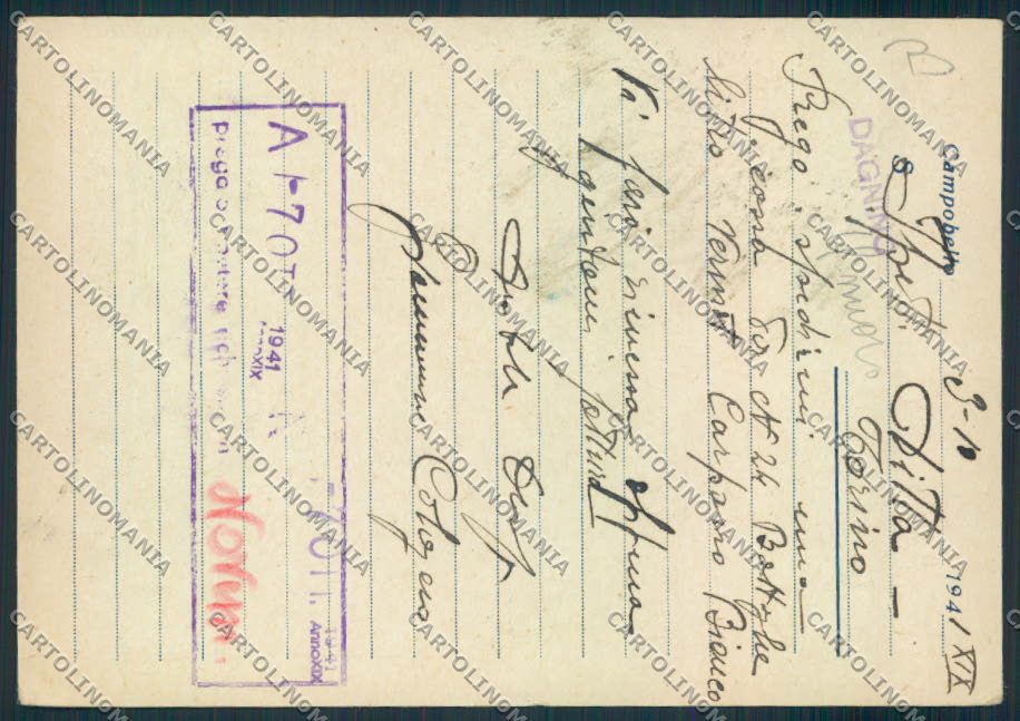 Agrigento Campobello Licata Commerciale FG cartolina MV6534 – retro