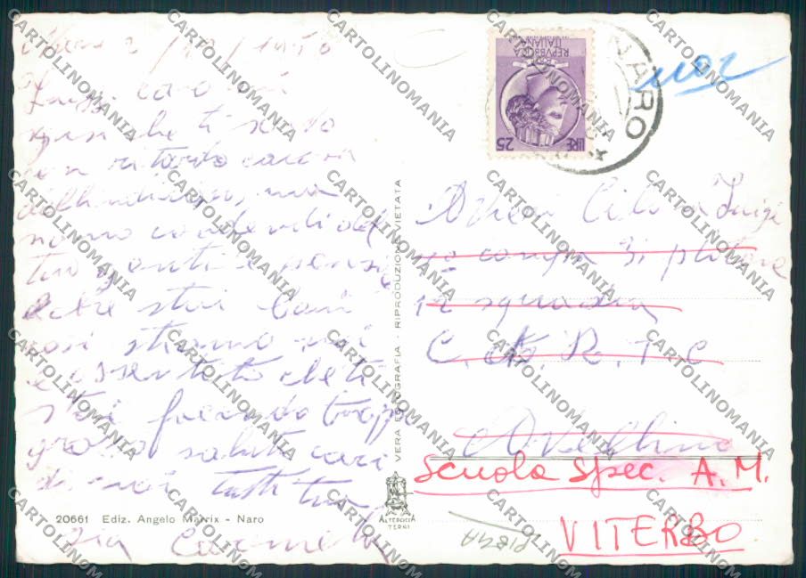 Agrigento Naro PIEGA Foto FG cartolina MV6536 – retro