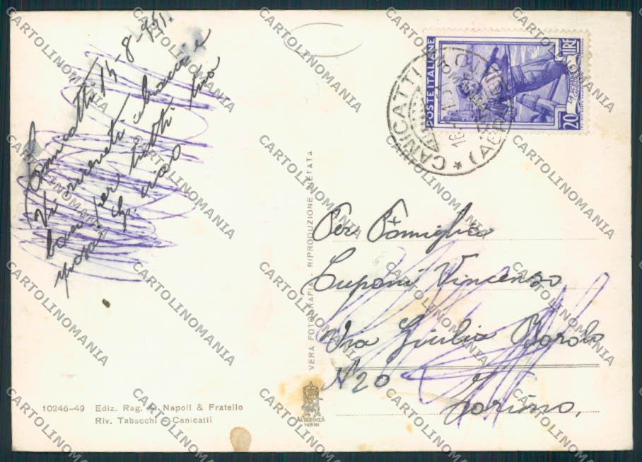 Agrigento Canicattì Foto FG cartolina MV6537 – retro
