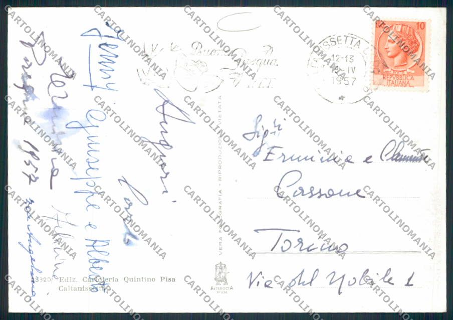 Caltanissetta Città Foto FG cartolina MV6564 – retro