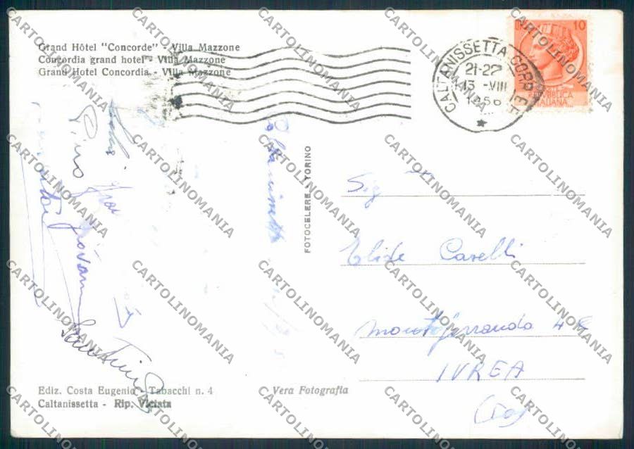 Caltanissetta Città Foto FG cartolina MV6569 – retro