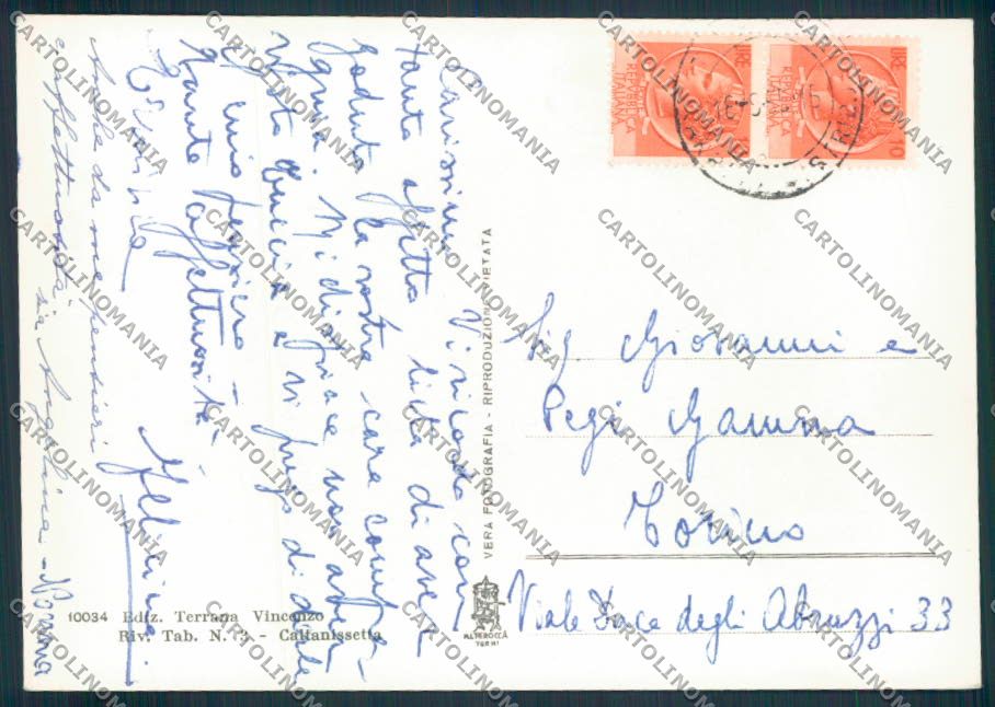 Caltanissetta Città Foto FG cartolina MV6570 – retro