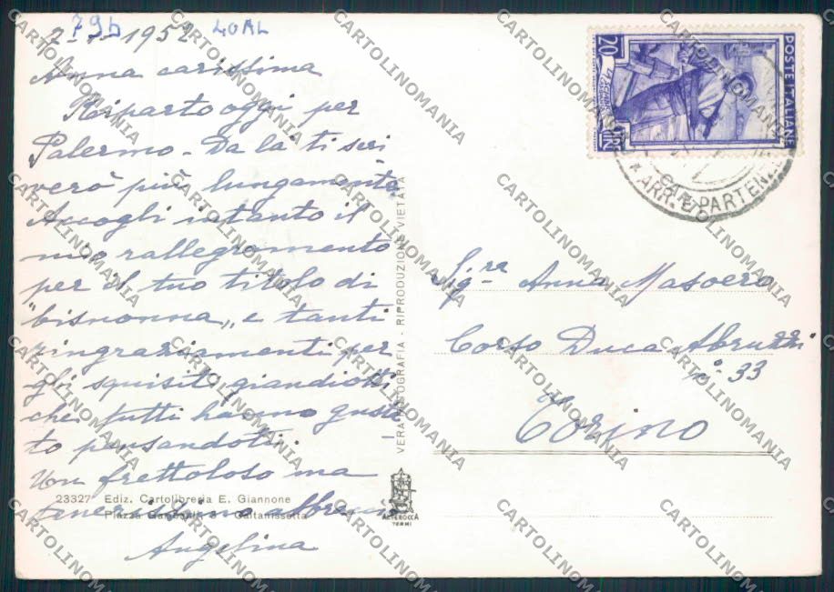 Caltanissetta Città Foto FG cartolina MV6572 – retro