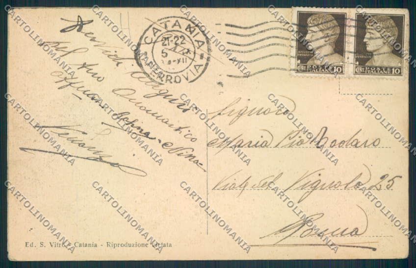 Catania Città Tram Poste cartolina MV6672 – retro