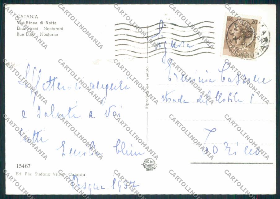 Catania Città Foto FG cartolina MV6714 – retro