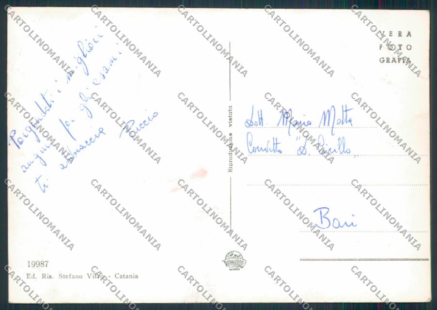 Catania Città Saluti da Foto FG cartolina MV6715 – retro