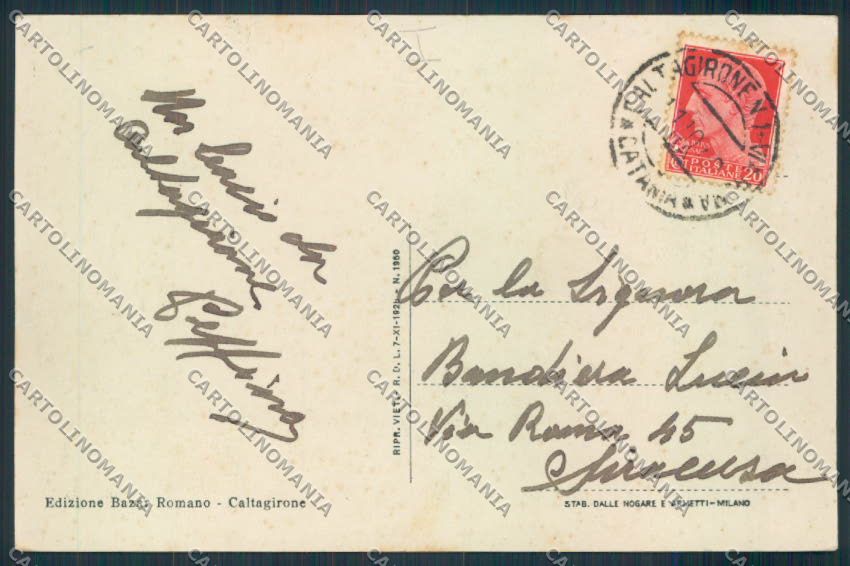 Catania Caltagirone cartolina MV6744 – retro