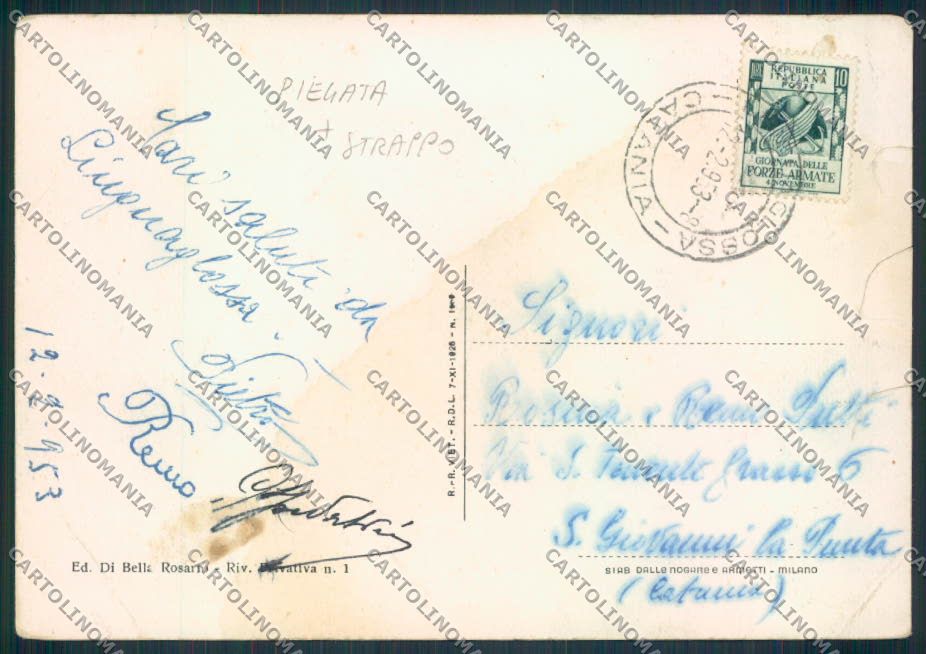 Catania Linguaglossa PIEGATA STRAPPO FG cartolina MV6770 – retro