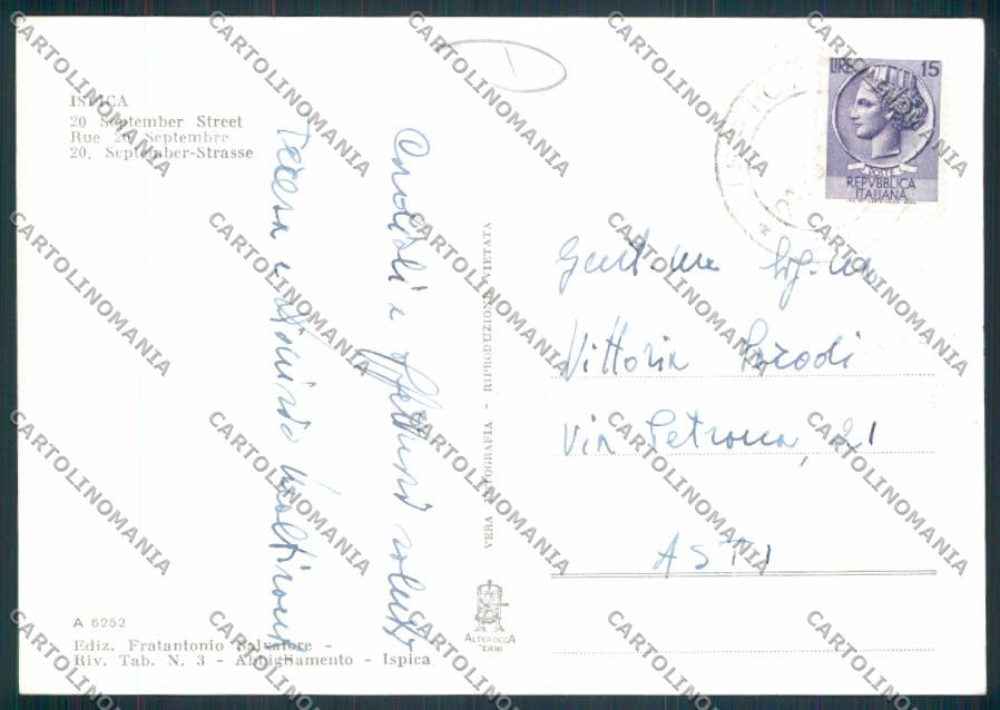 Ragusa Ispica ADESIVO Foto FG cartolina MV6834 – retro