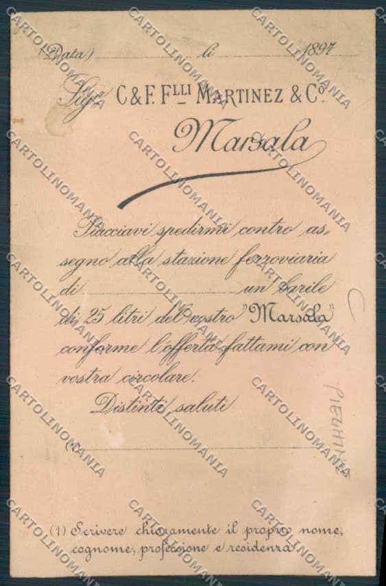 Trapani Marsala Commerciale PIEGHINE cartolina MV6840 – retro