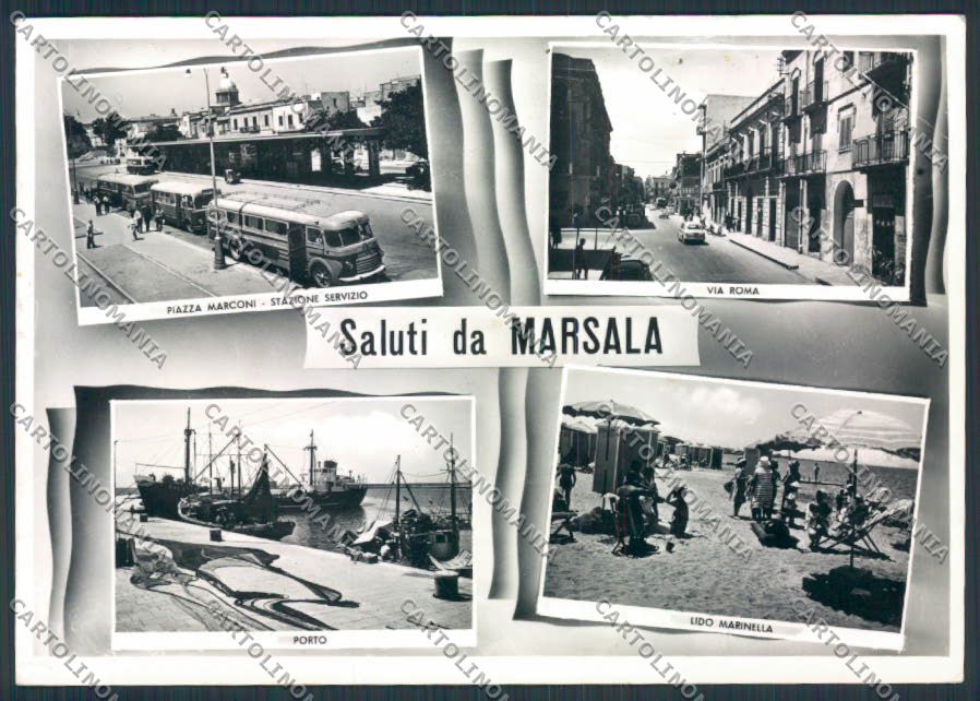 Trapani Marsala Corriera PIEGA Foto FG cartolina MV6857 – fronte