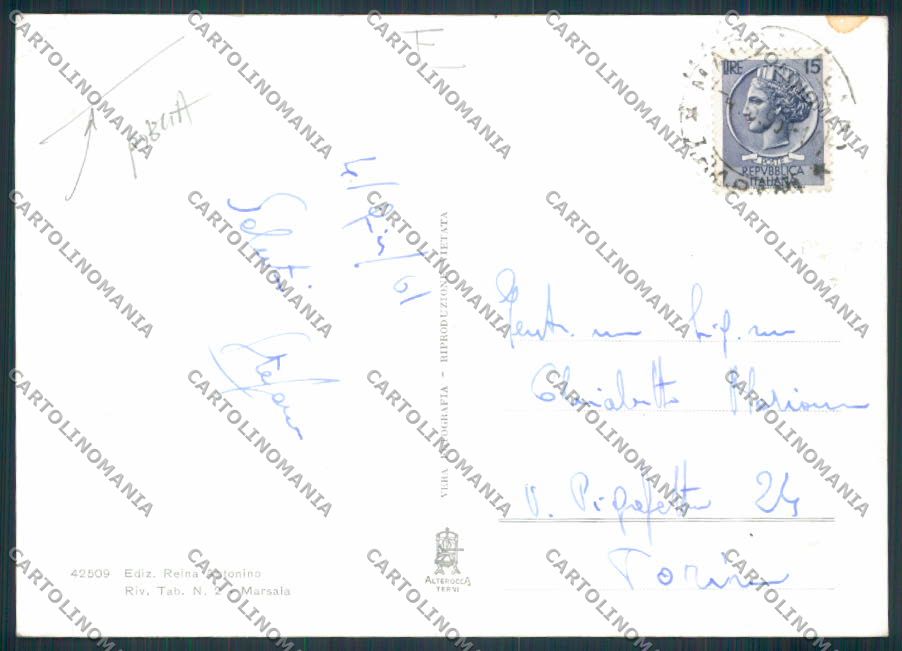 Trapani Marsala Corriera PIEGA Foto FG cartolina MV6857 – retro