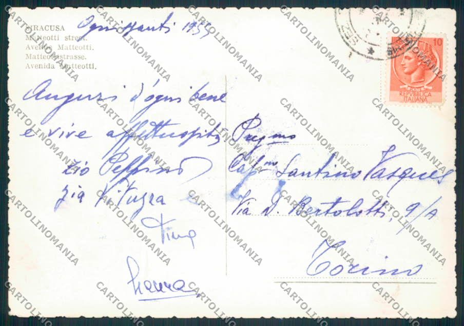 Siracusa Città Foto FG cartolina MV6968 – retro
