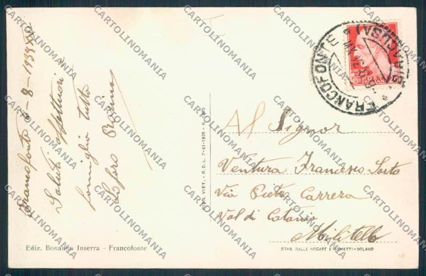 Siracusa Francofonte cartolina MV7004 – retro