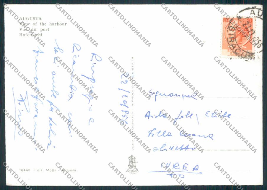 Siracusa Augusta Foto FG cartolina MV7026 – retro