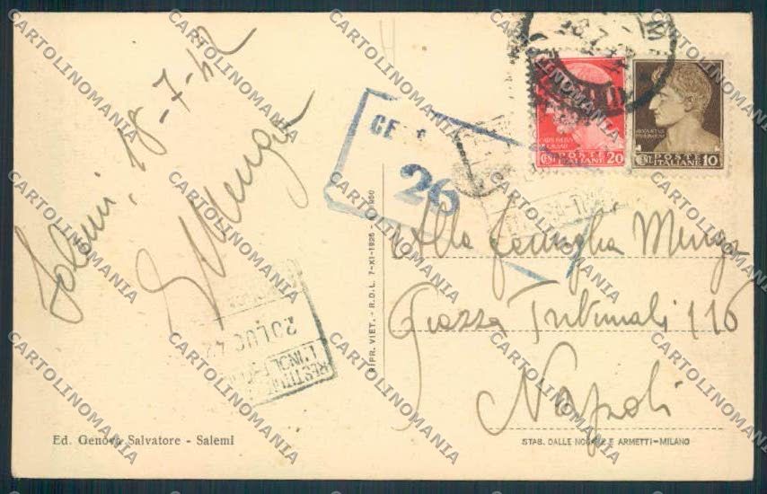 Trapani Salemi cartolina MV7062 – retro