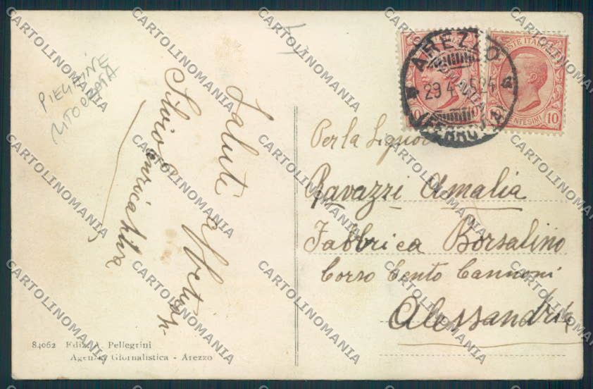 Arezzo Città RITOCCATA PIEGHINE cartolina MV7124 – retro