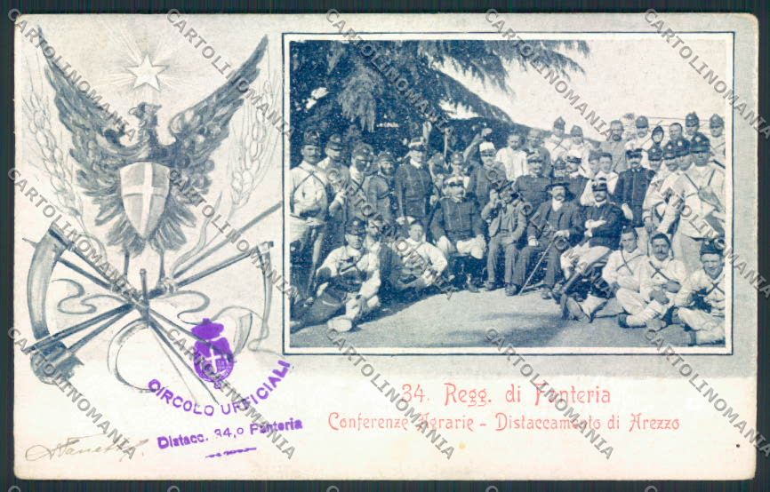 Arezzo Città Fanteria Agraria cartolina MV7142 – fronte