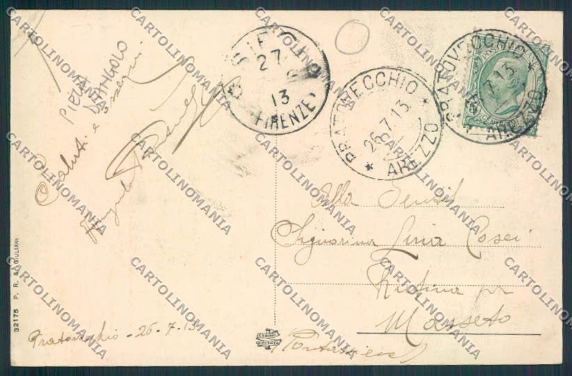 Arezzo Pratovecchio PIEGA ANGOLO cartolina MV7242 – retro