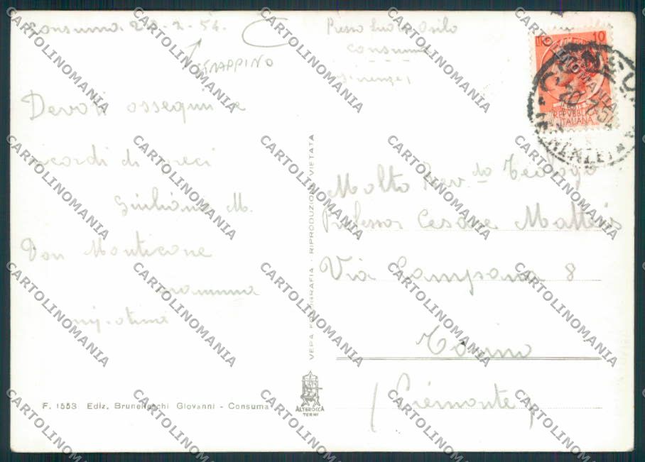 Arezzo Consuma Foto FG cartolina MV7249 – retro