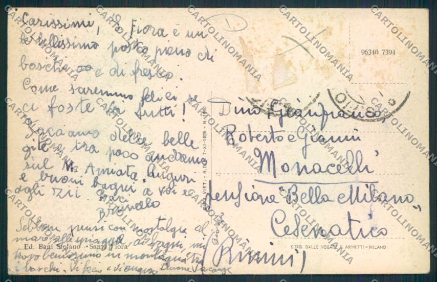 Grosseto Santa Fiora cartolina MV7309 – retro