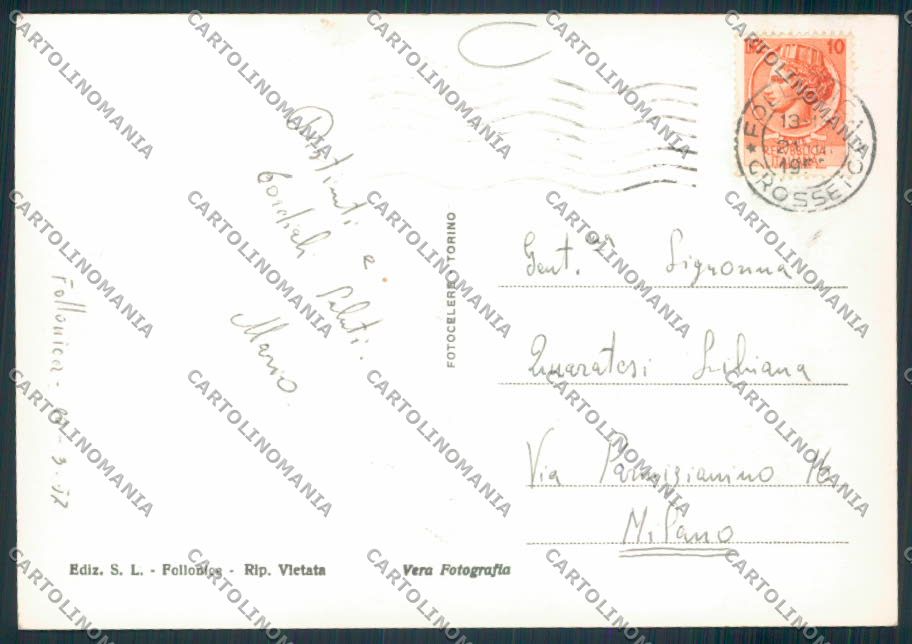 Grosseto Follonica Puntala Foto FG cartolina MV7339 – retro