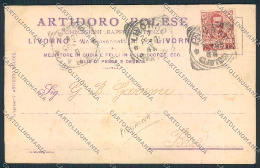 Livorno Città Commerciale PIEGHINE cartolina MV7356 – fronte