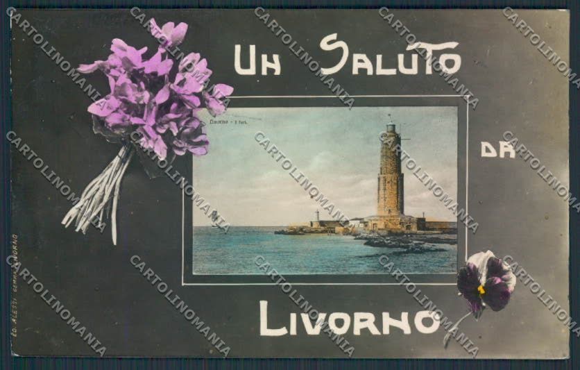 Livorno Città Faro Saluti da Foto cartolina MV7380 – fronte