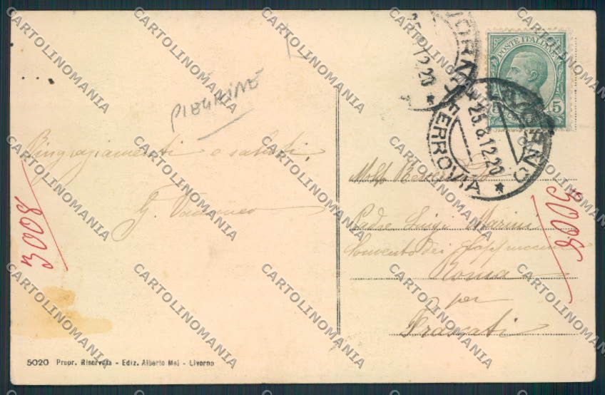 Livorno Città Barriera PIEGHINE cartolina MV7442 – retro