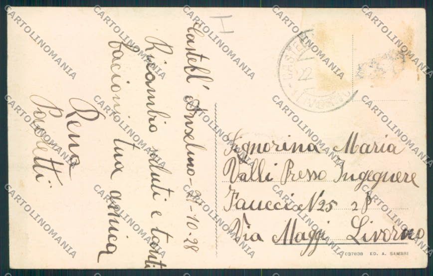 Livorno Castell'Anselmo Saluti da cartolina MV7496 – retro