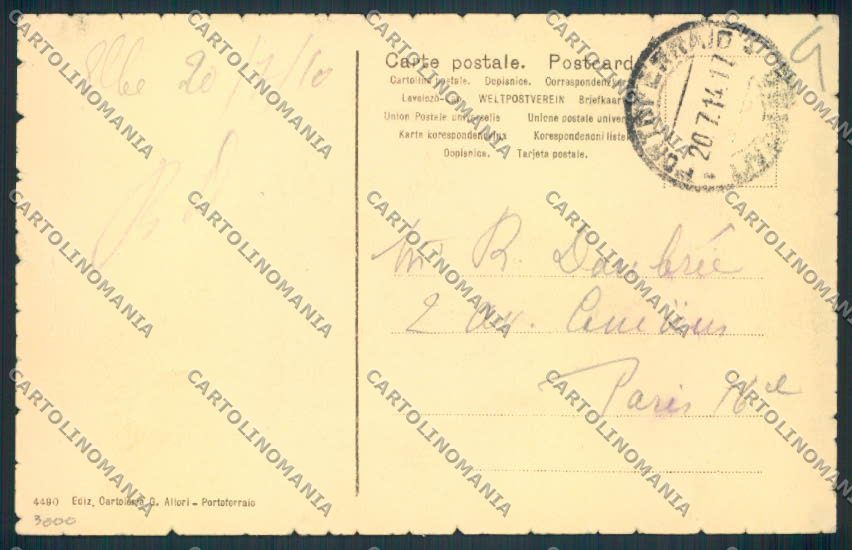 Livorno Isola d'Elba Portoferraio cartolina MV7580 – retro