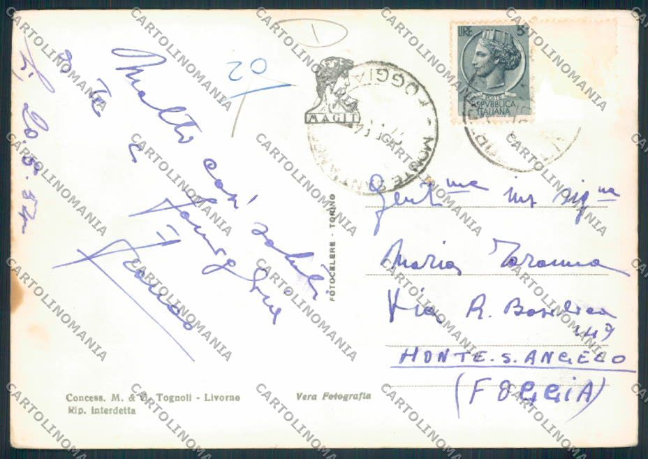 Livorno Isola d'Elba Portoferraio Foto FG cartolina MV7599 – retro