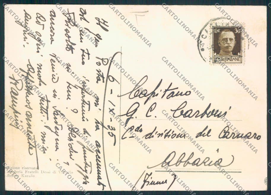Cagliari Città FG cartolina MV7636 – retro