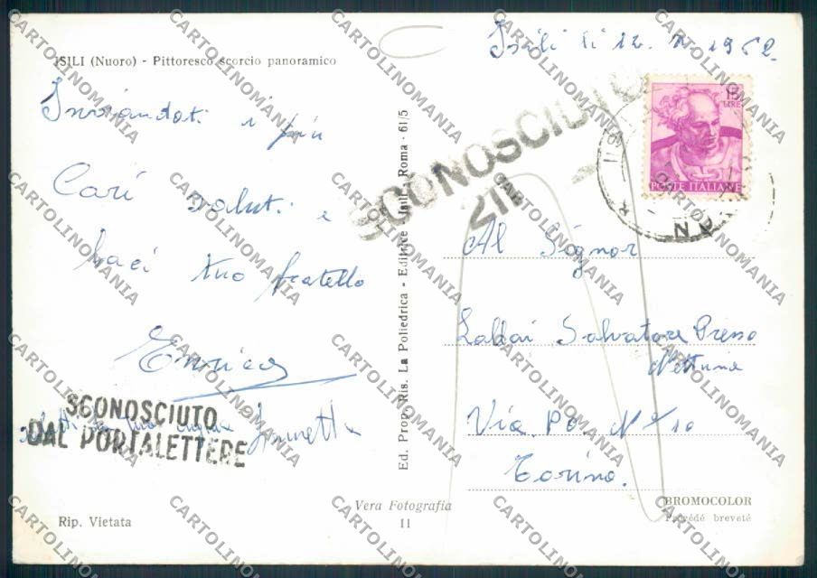 Nuoro Isili ADESIVO Foto FG cartolina MV7696 – retro