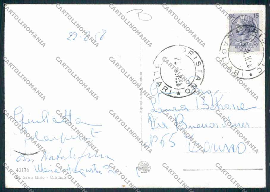 Oristano Città Foto FG cartolina MV7710 – retro
