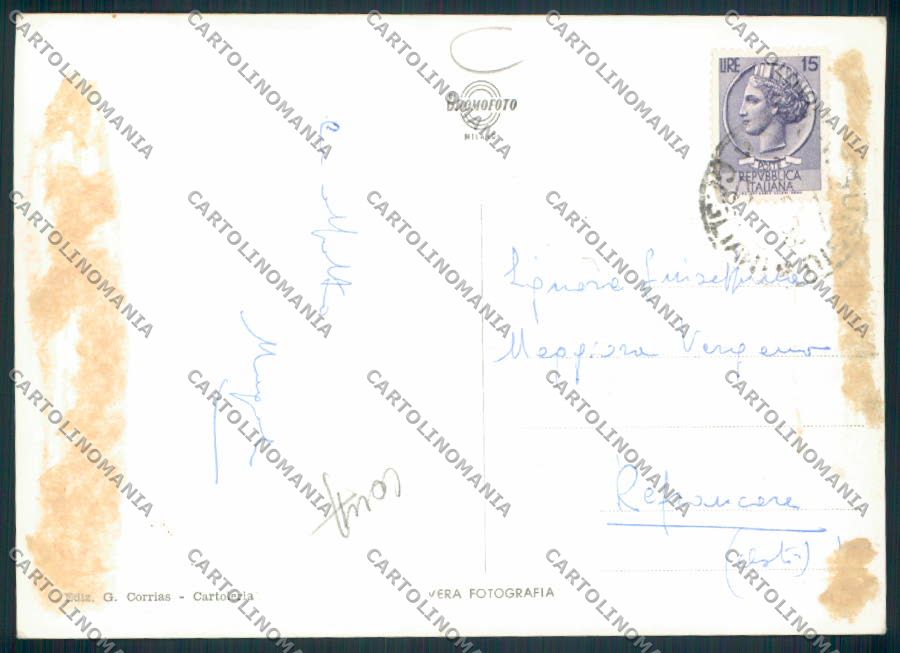 Oristano Santu Lussurgiu ADESIVO COLLA Foto FG cartolina MV7724 – retro