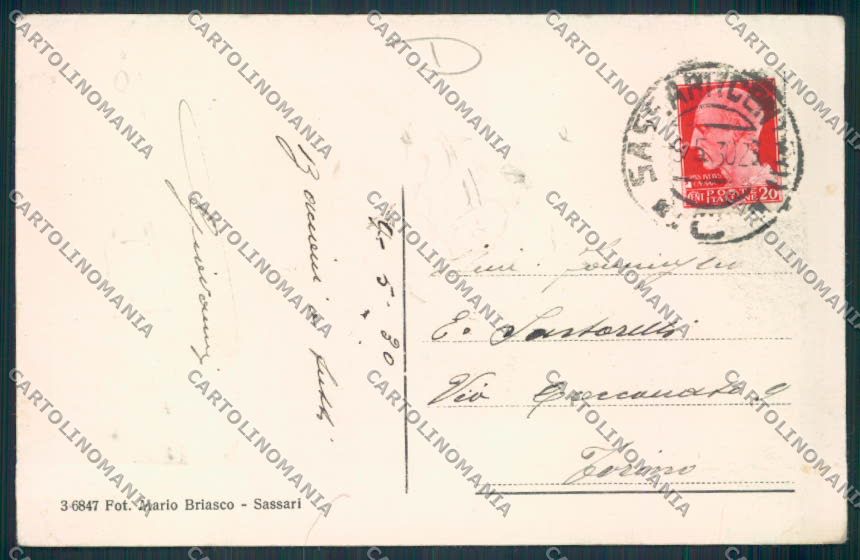 Sassari Città PIEGHINE cartolina MV7735 – retro