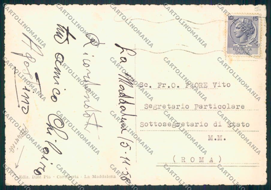 Sassari La Maddalena PIEGHINA Foto FG cartolina MV7771 – retro