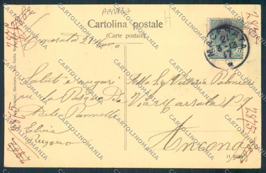 Macerata Città ABRASA cartolina MV7804 – retro