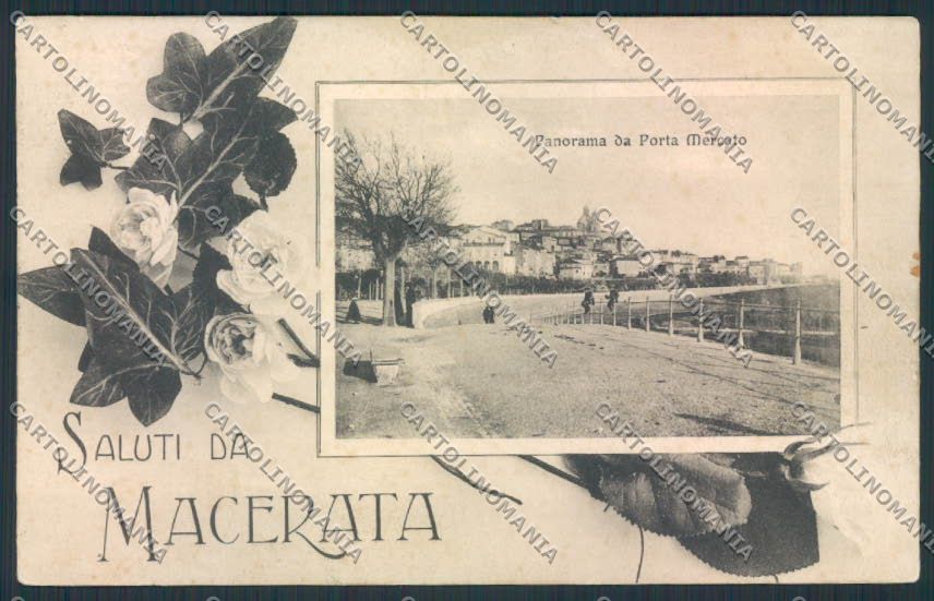 Macerata Città TRACCE UMIDO cartolina MV7823 – fronte