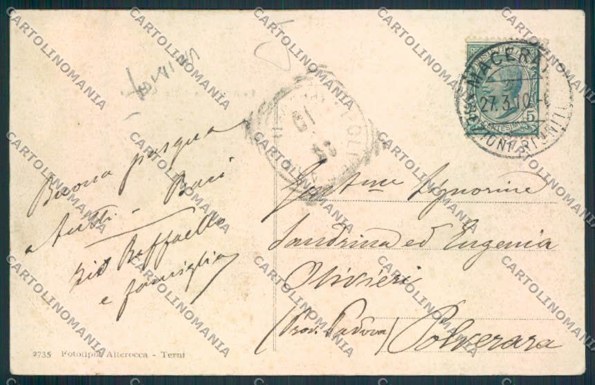 Macerata Città TRACCE UMIDO cartolina MV7823 – retro