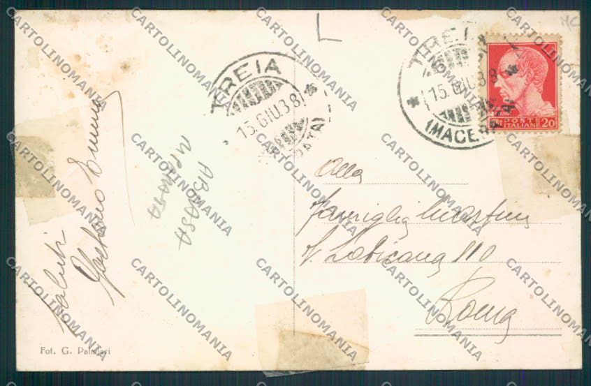 Macerata Treia Autopostale ABRASA RIPARATA cartolina MV7873 – retro