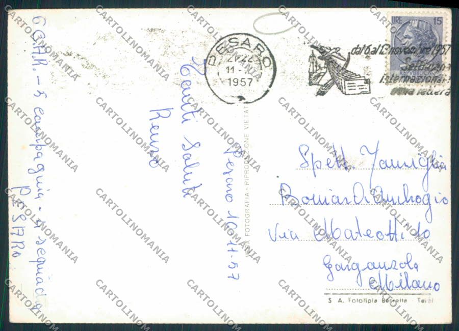 Pesaro Città ADESIVO Foto FG cartolina MV7973 – retro